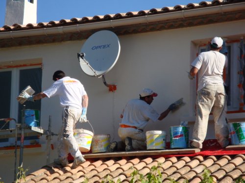 Chantier pour façade monocouche Saint-Gély-du-fesc